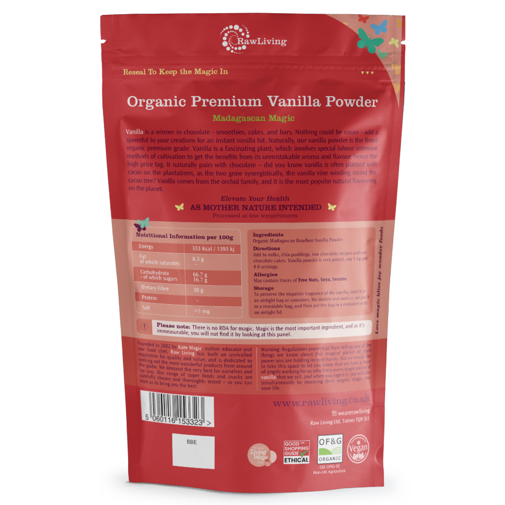 Vanilla Powder - Madagascan Premium - Organic