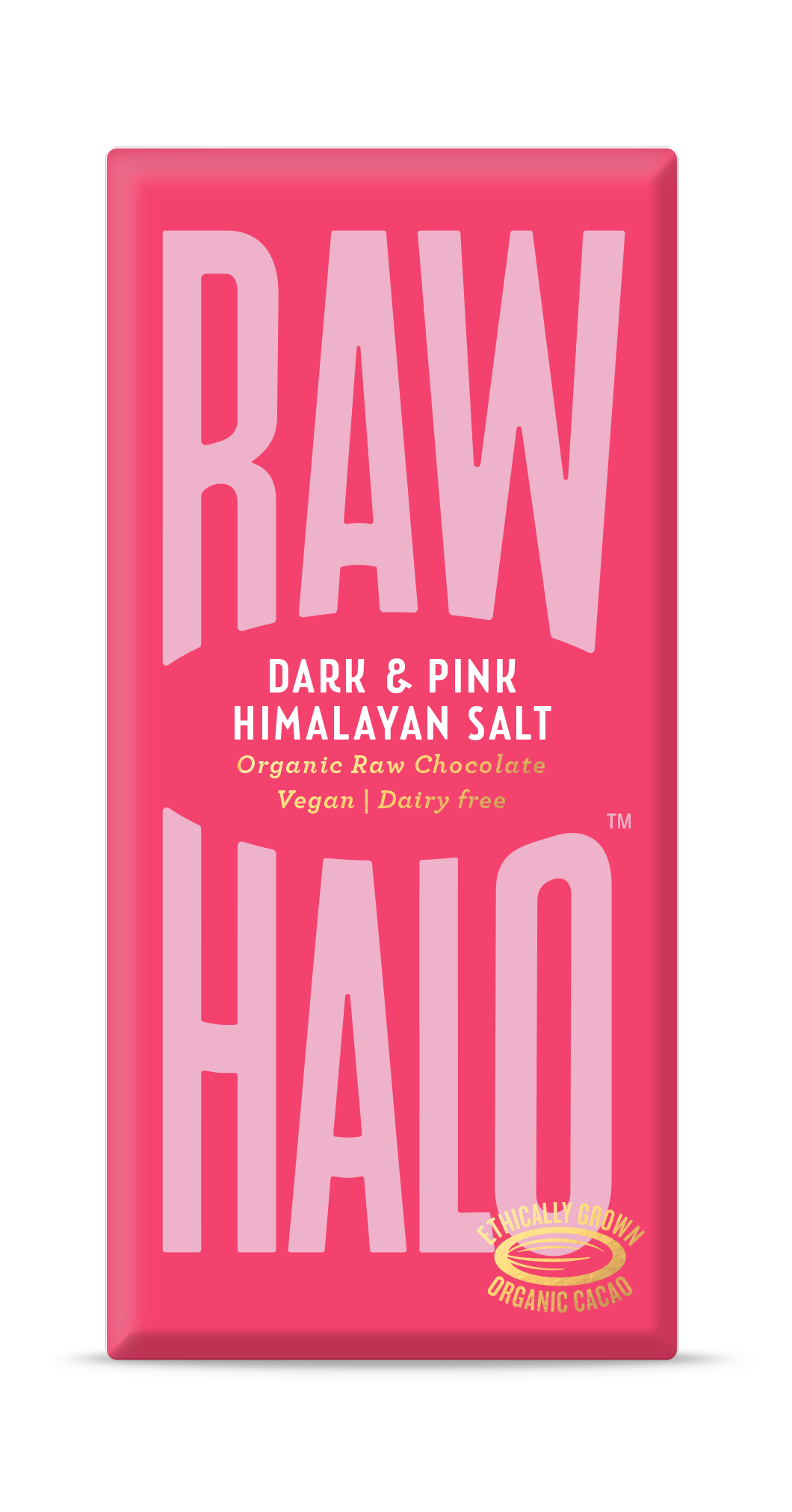 Dark &amp; Pink Himalayan Salt Organic Raw Chocolate Bar (70g) - Raw Halo