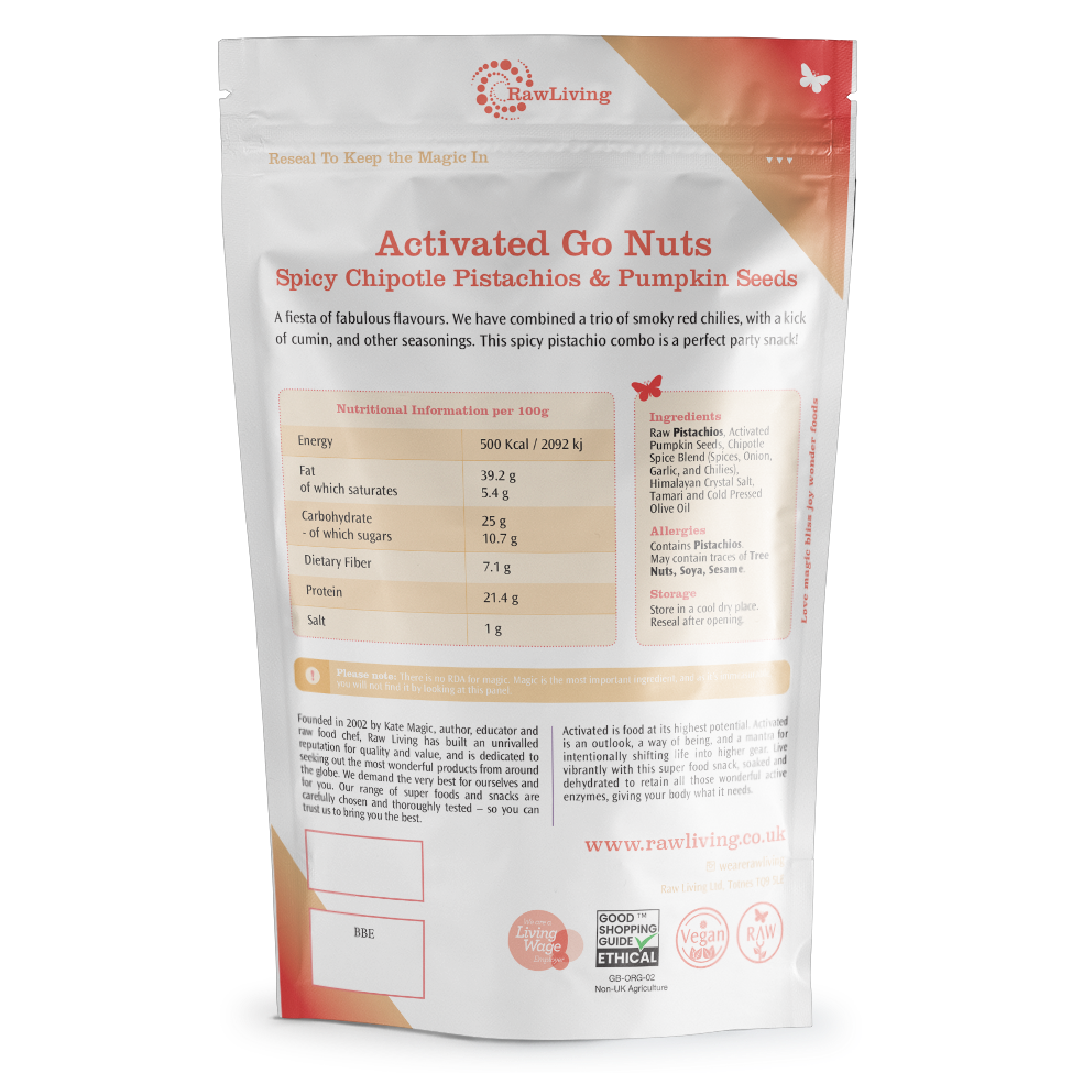 Go Nuts! Activated Spicy Chipotle Pistachios & Pumpkin Seeds