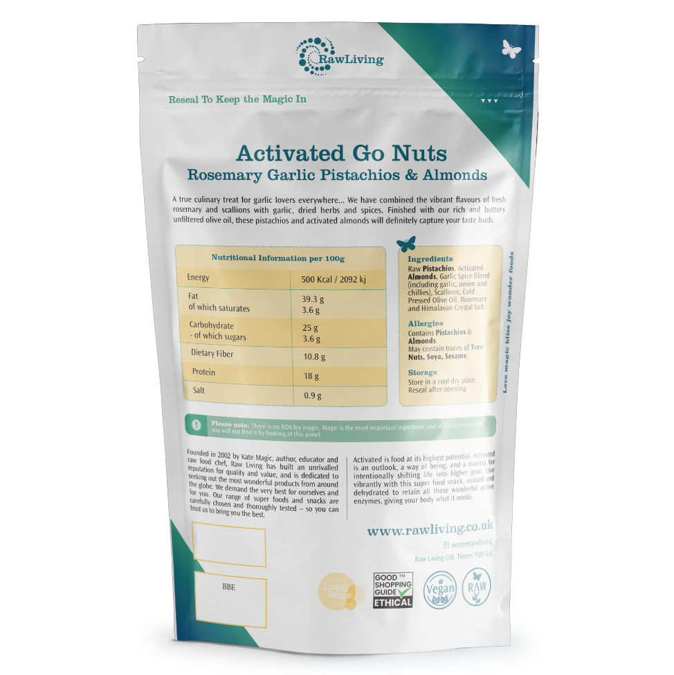 Go Nuts! Activated Rosemary Garlic Pistachios & Almonds