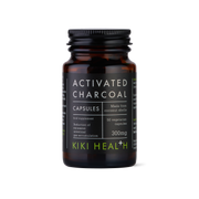 Activated Charcoal Capsules | Kiki Health | Raw Living UK | Supplements | Kiki Health Activated Charcoal Capsules (50 x 300mg) a high-quality, pure carbon supplement. Absorbs gasses & particles in the digestive tract. Whitens teeth.