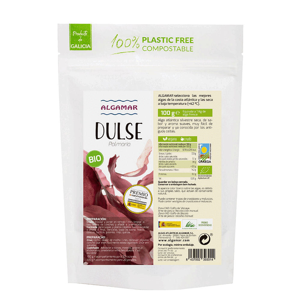 Organic Dulse | Algamar | Raw Living UK | Sea Vegetables | Raw Foods | Algamar's Organic Dulse is the perfect Sea Vegetable for Salads or adding to Flax Crackers &amp; Burgers. We consider Seaweeds to be a key part of a Healthy Diet.