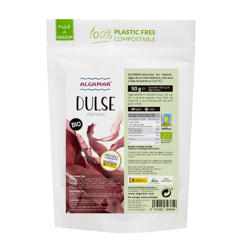 Organic Dulse | Algamar | Raw Living UK | Sea Vegetables | Raw Foods | Algamar's Organic Dulse is the perfect Sea Vegetable for Salads or adding to Flax Crackers &amp; Burgers. We consider Seaweeds to be a key part of a Healthy Diet.