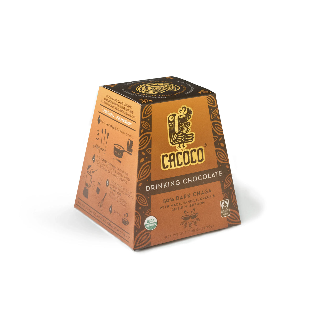 Coracao 50% Dark Chaga Drinking Chocolate - Organic (7oz/200g)