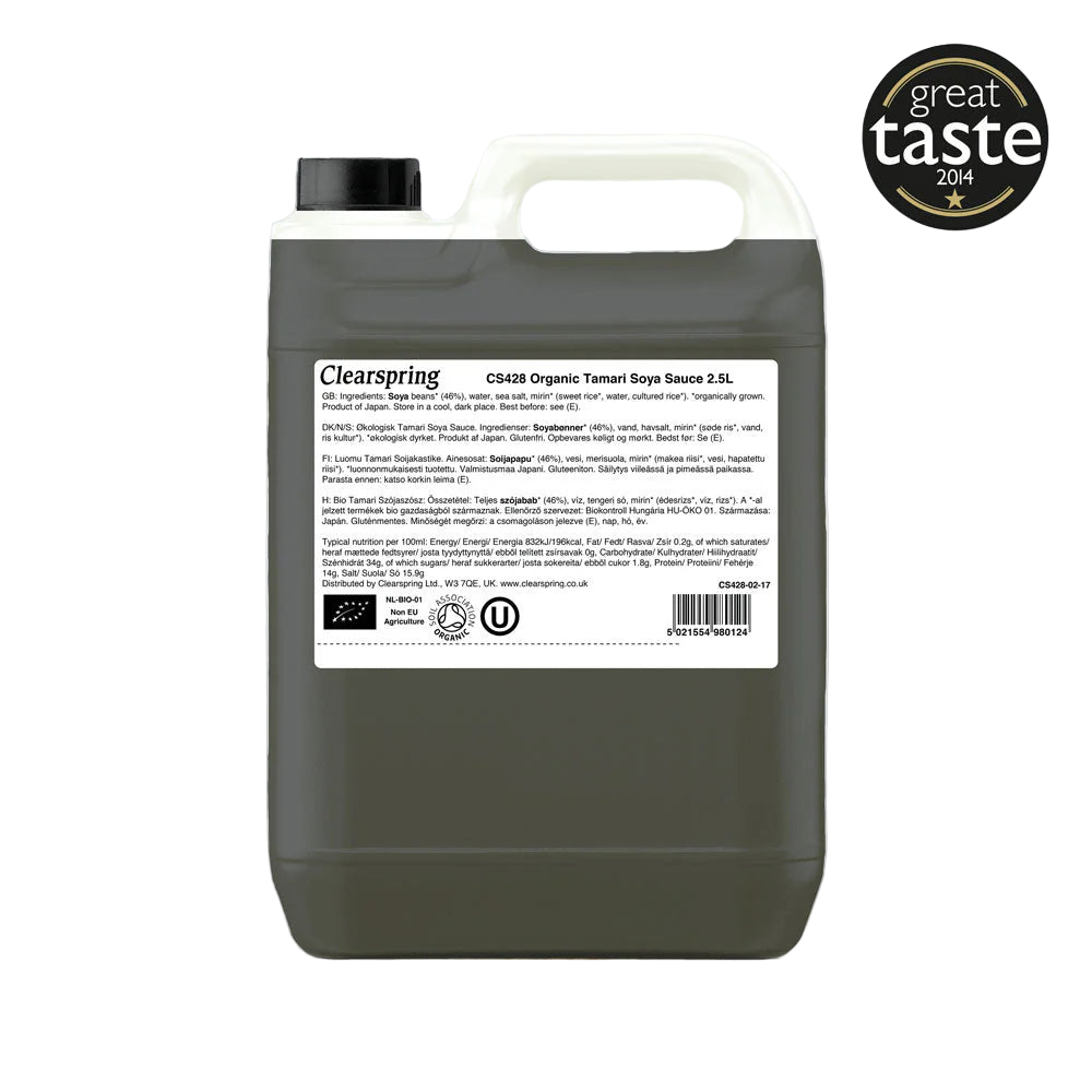 Organic Tamari (150ml, 500ml, 1L) | Clearspring | Raw Living | Clearspring Organic Double Strength Japanese Tamari (Japanese Yaemon Tamari Soya Sauce) is Gluten-Free Soy Sauce; use for Dipping, Marinades & Dressings.