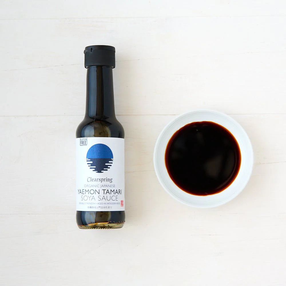 Organic Tamari (150ml, 500ml, 1L) | Clearspring | Raw Living | Clearspring Organic Double Strength Japanese Tamari (Japanese Yaemon Tamari Soya Sauce) is Gluten-Free Soy Sauce; use for Dipping, Marinades &amp; Dressings.