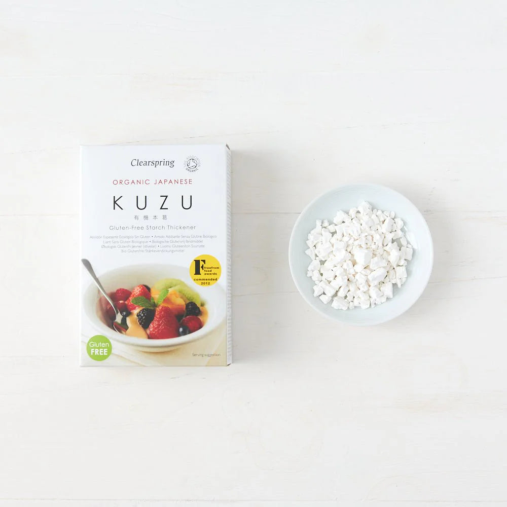Organic Japanese Kuzu (125g) | Clearspring | Raw Living UK | Clearspring Organic Kuzu is a superior quality starch thickener with a smooth texture & neutral flavour. Used in traditional Japanese cuisine & confectionery.