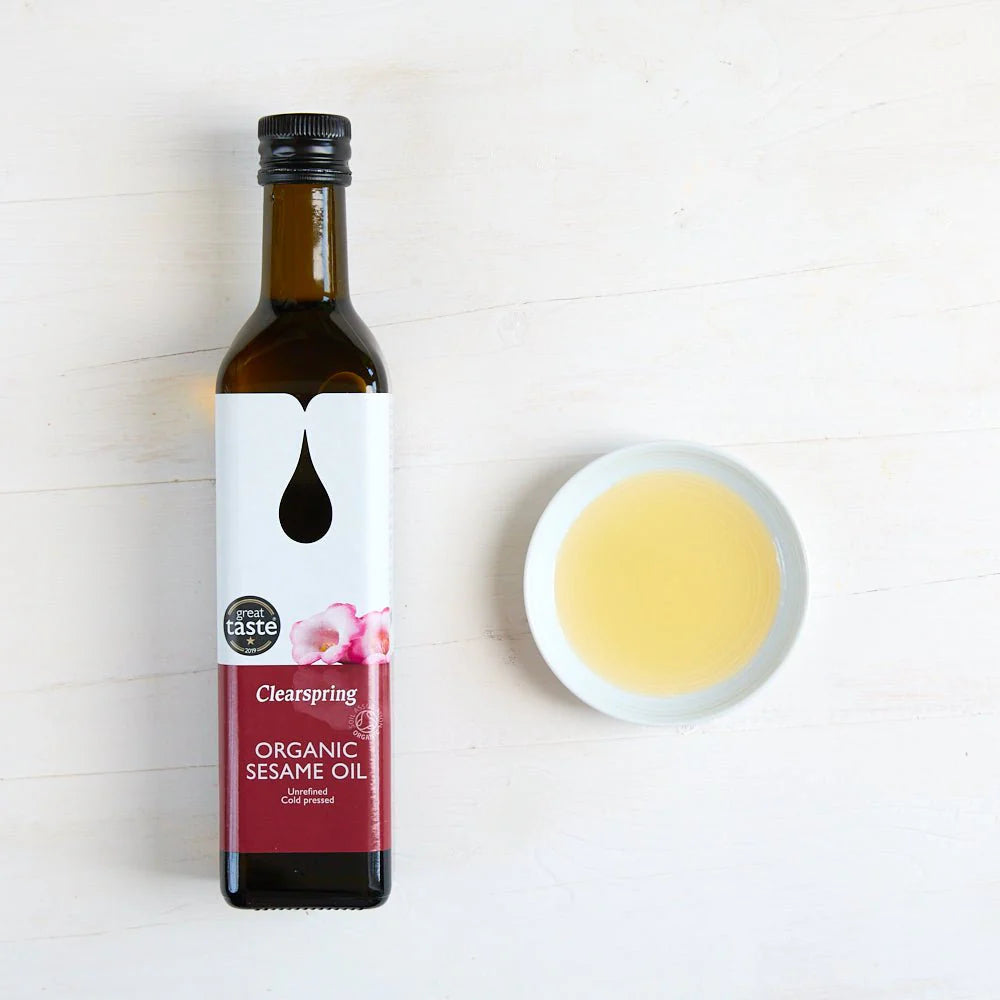 Organic Sesame Oil (500ml) | Clearspring | Raw Living UK | Clearspring Organic Sesame Oil is made using Highest Quality Organic Sesame, which is then cold-pressed without chemicals to ensure nutrition & flavour.