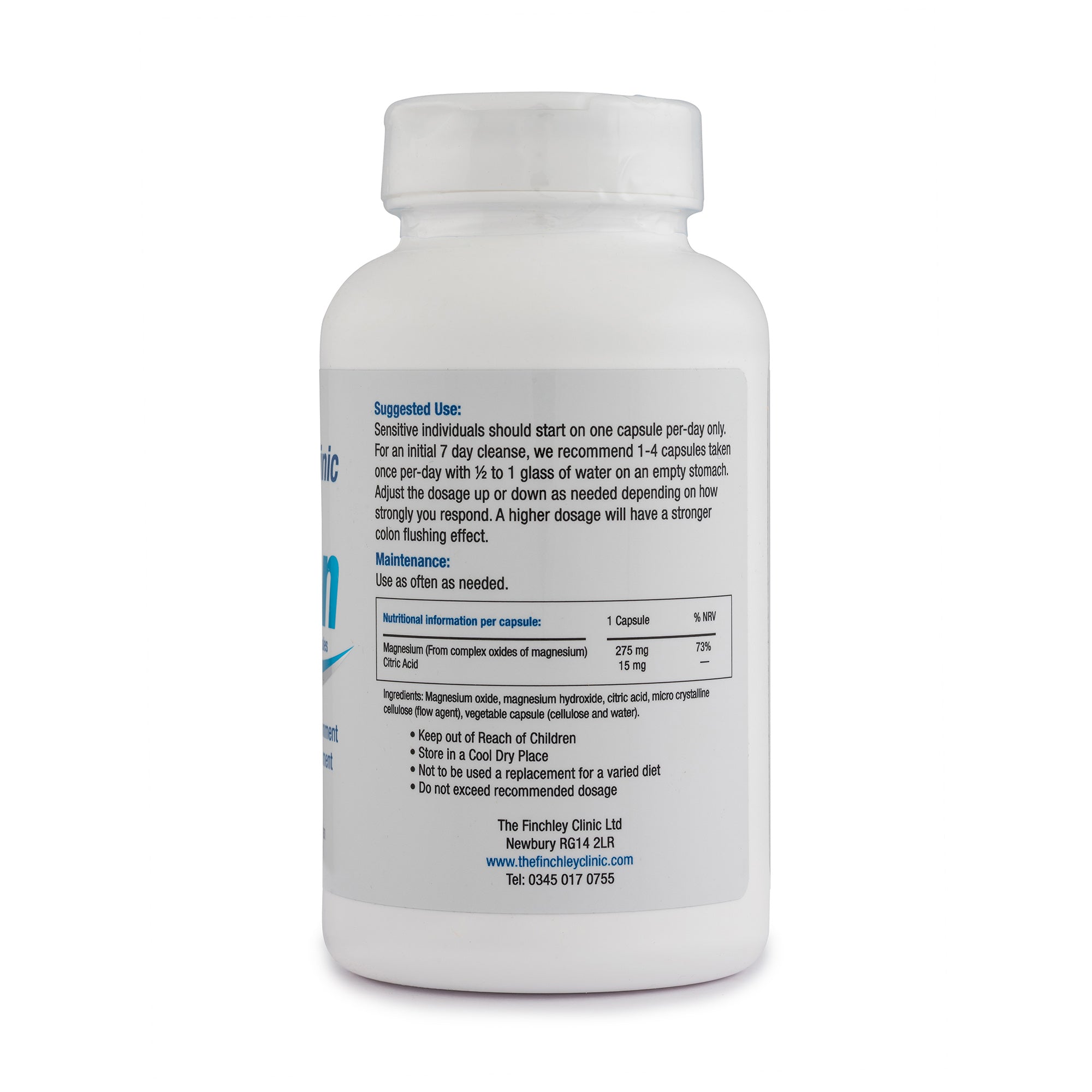 Supplement bottle with label on a white background