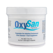 OxySan powder container on a white background