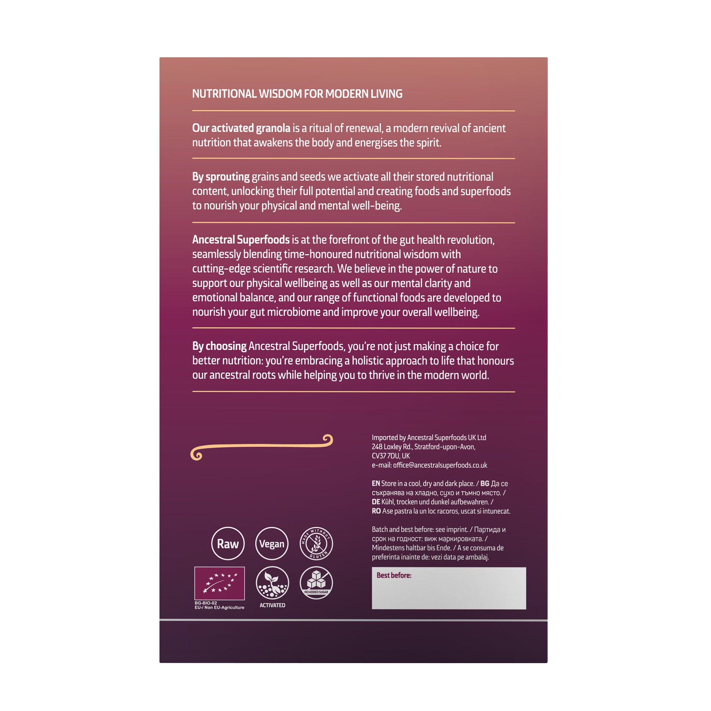 Activated Granola - Carob & Dried Fig (250g)