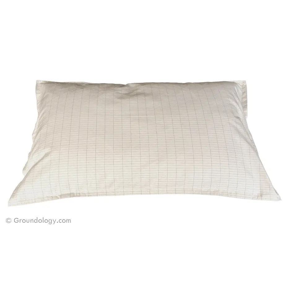 Grounding Pillow Case | Groundology | Raw Living UK | EMF & Energy Protection | House & Home | Bedding | Groundology Organic Earthing Pillow Case (50cm x 80cm), made from 100% cotton, is a universal grounding / earthing pillow case for grounding while sleeping.