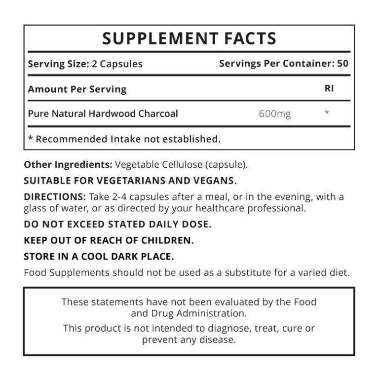 Happy Tummy - Natural Charcoal (100 caps)