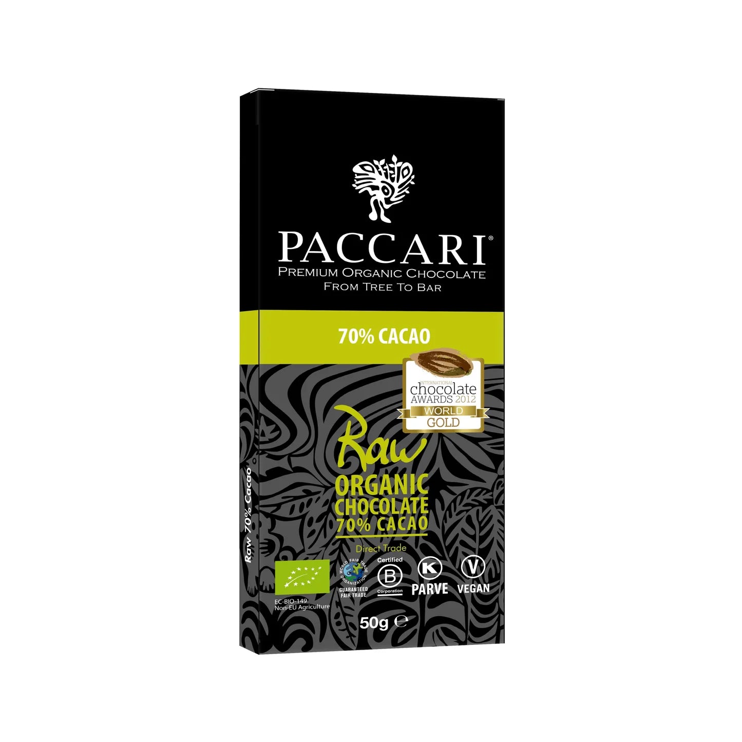 70% Cacao Raw Chocolate Bar (50g) | Pacari | Raw Living UK | Pacari 70% Cacao Raw Chocolate Bar is premium & delicious Vegan, Plant Based, Low-Sugar Chocolate. Pacari bring together taste, nutrition & ethics.