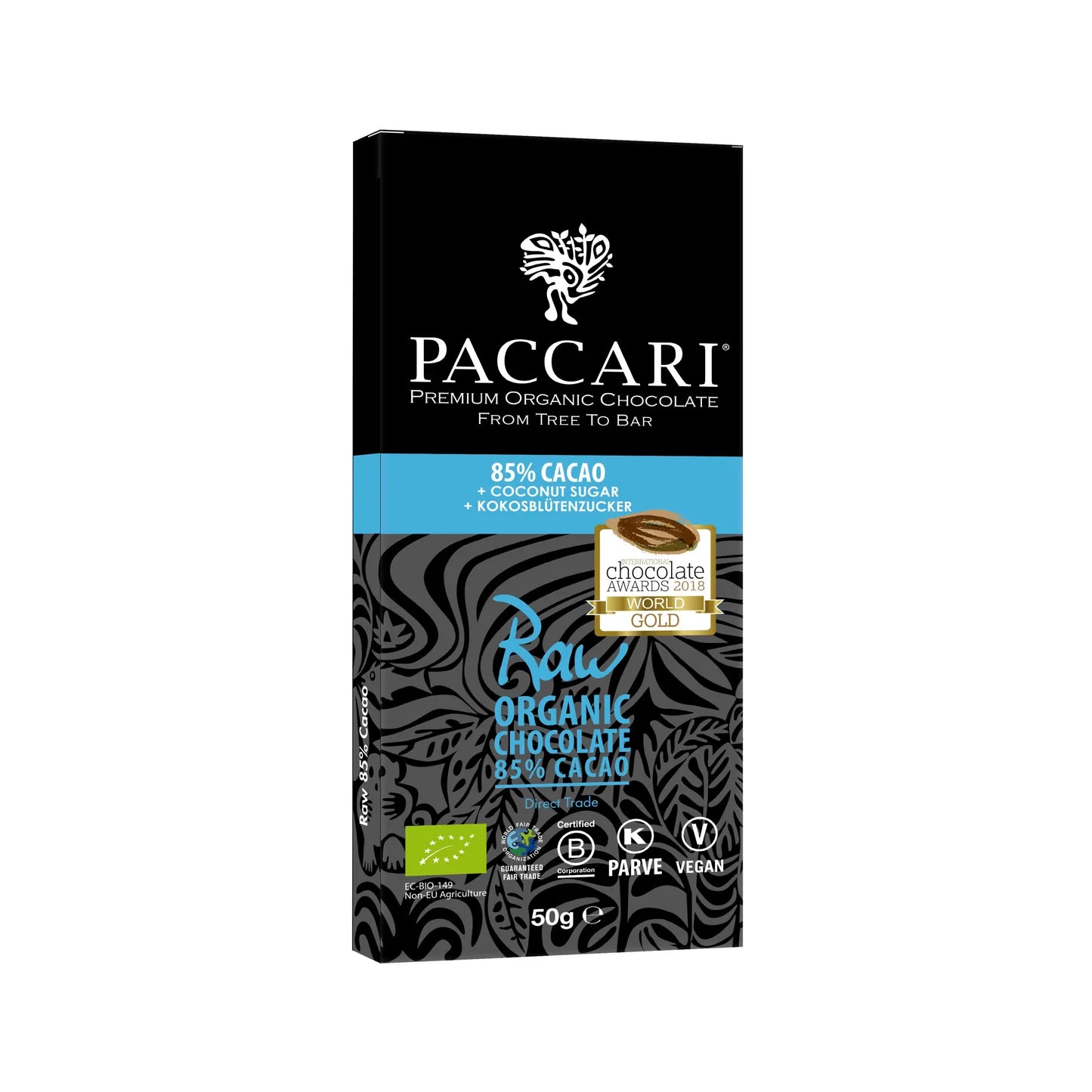 85% Cacao Raw Chocolate Bar (50g) | Pacari | Raw Living UK | Pacari 85% Cacao Raw Chocolate Bar is premium & delicious Vegan, Plant Based, Low-Sugar Chocolate. Pacari bring together taste, nutrition & ethics.