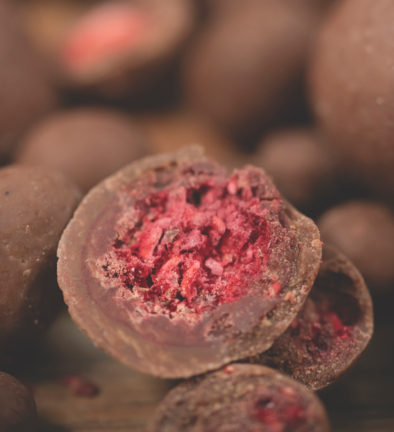 Organic Raw Chocolate Coated Raspberry