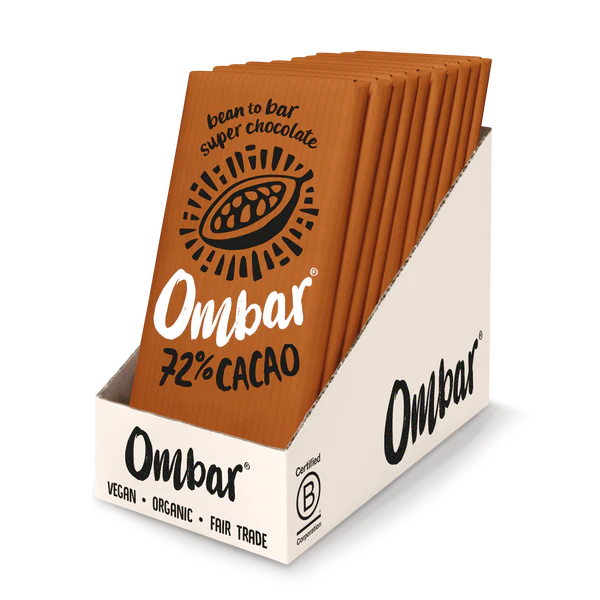 Organic Vegan 72% Bio Live Chocolate Bar | Ombar | Raw Living UK | Raw Chocolate | Raw Cacao | Ombar 72% Cacao Chocolate Bar is Organic, Vegan, Plant Based Raw Chocolate. Sweetened with Coconut Sugar & enriched with Live Bio-Cultures.