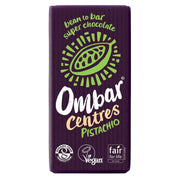 Organic Vegan Centres Pistachio Chocolate Bar | Ombar | Raw Living UK | Raw Chocolate | Raw Cacao | Ombar Pistachio Centres Raw Cacao Bar is an Organic Natural, Vegan, Plant Based & Delicious Chocolate. Sweetened with Coconut & a creamy flavoured centre.