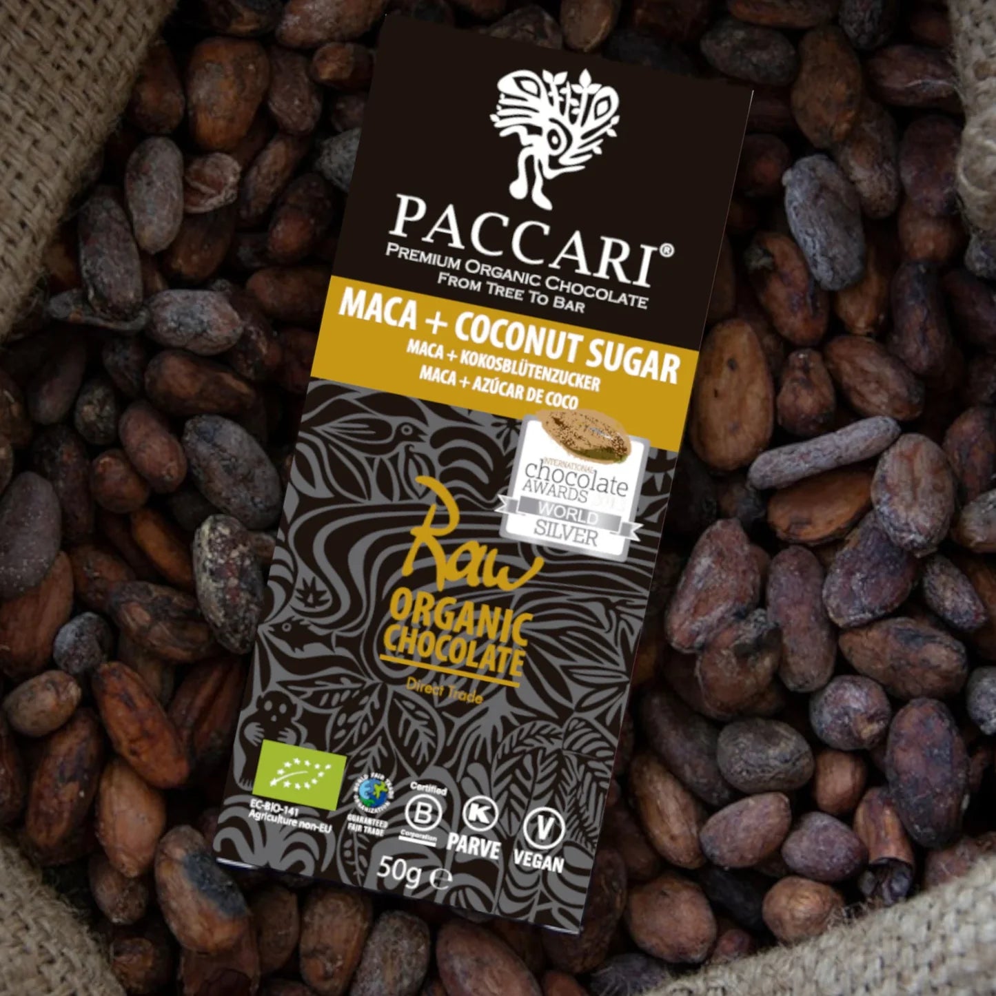Raw Organic Chocolate Bar 70% With Maca (50g)