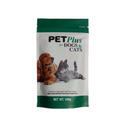 PetPlus for Dogs & Cats supplement package on a white background