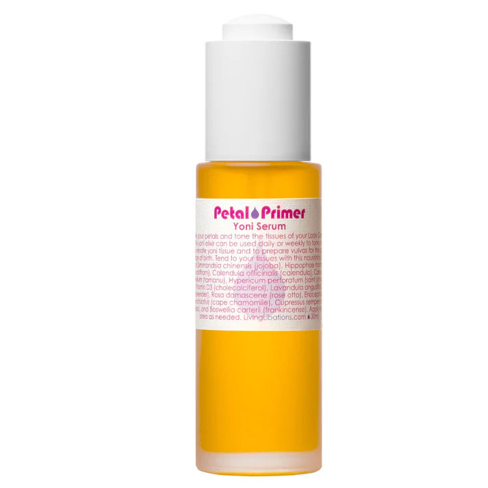 Petal Primer Yoni Serum | Living Libations | Raw Living UK | Women's Care | Skin Care | Living Libations Petal Primer Yoni Serum (30ml): for healthy, toned and resilient yoni. This serum is also a wonderful preparatory agent during pregnancy.