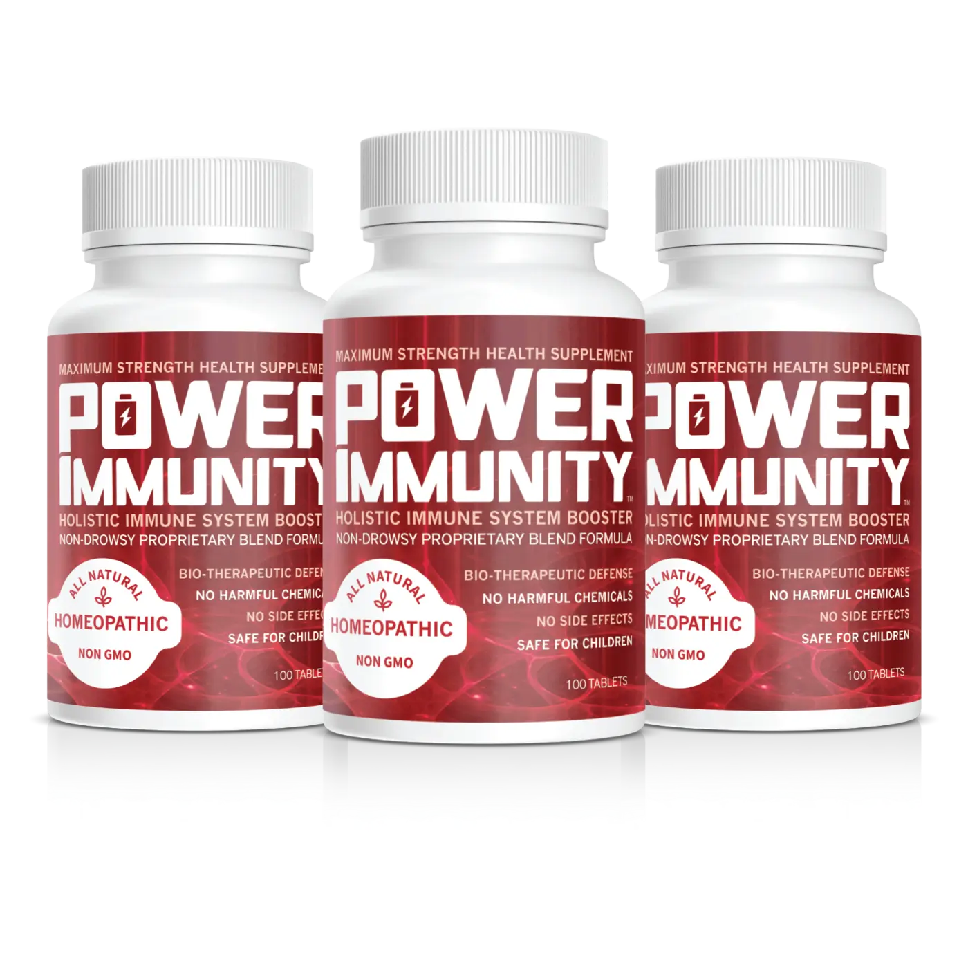 Three bottles of Power Immunity supplement