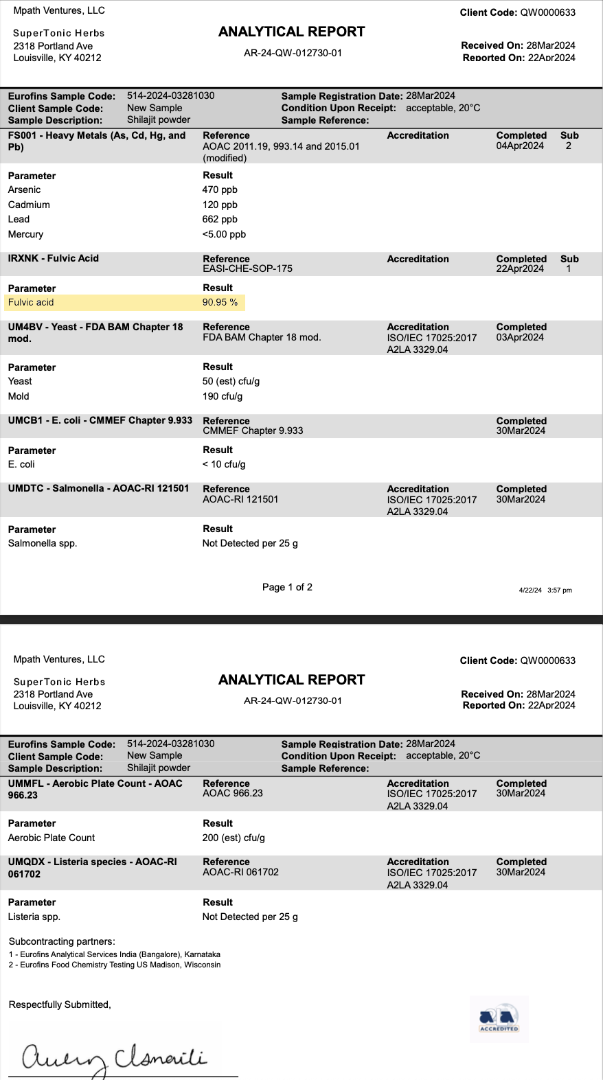 Shilajit Capsules (100 x 200mg vcaps)