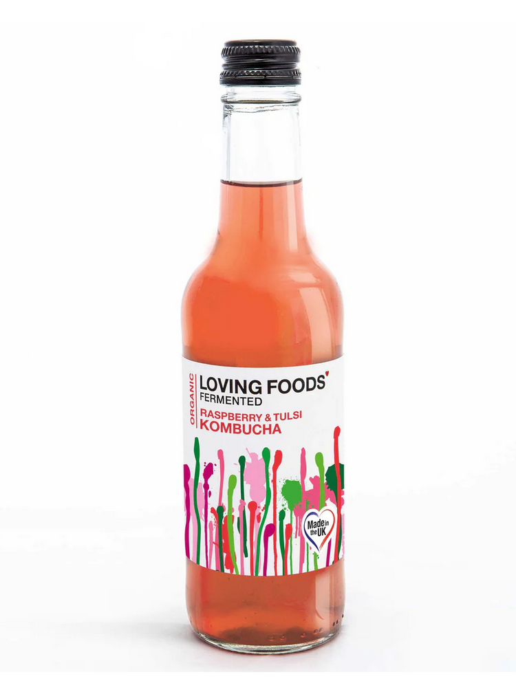 Loving Foods Organic Raspberry Tulsi Kombucha (330 ml)