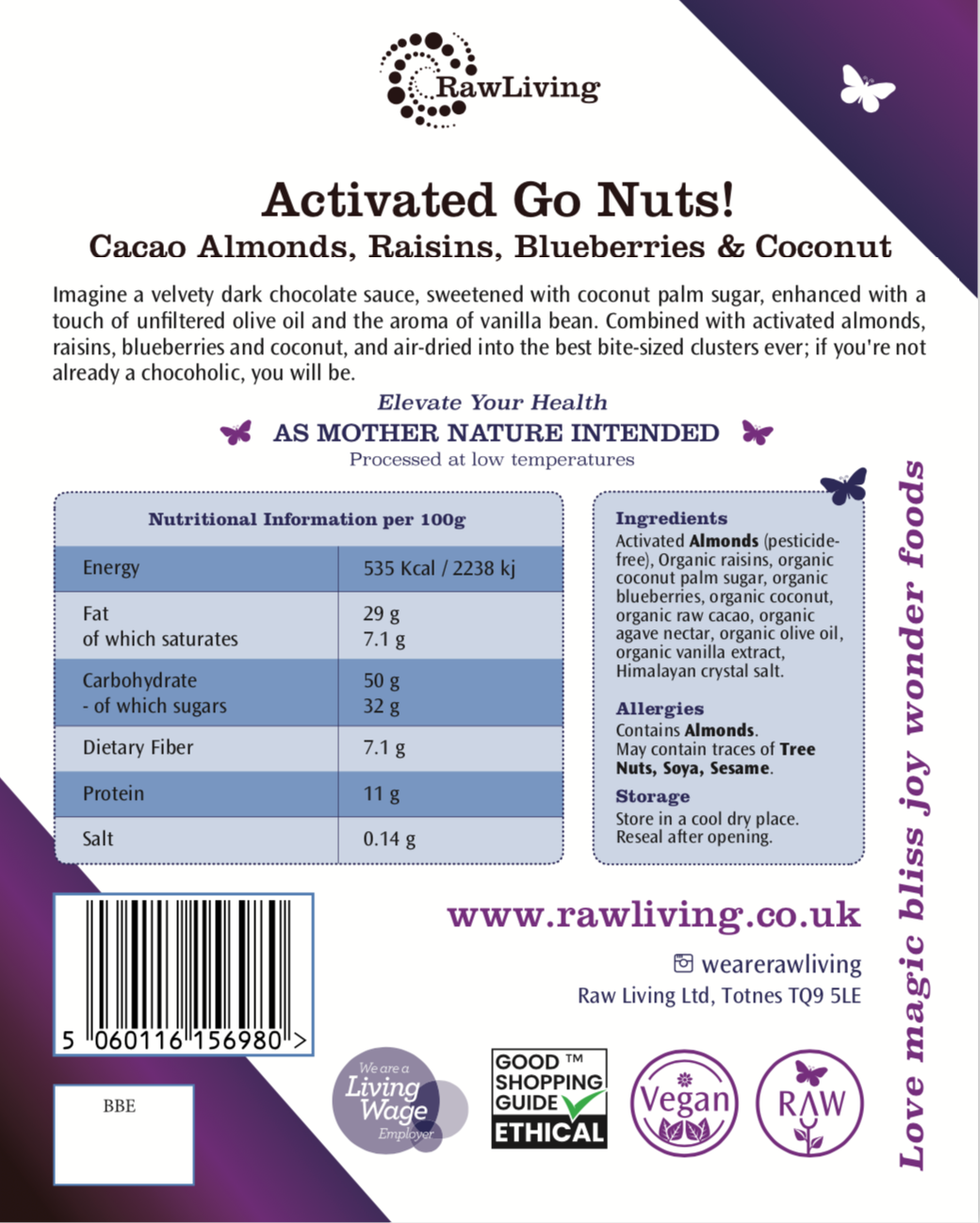 Go Nuts! Activated Cacao Almonds (100g, 250g, 1kg)