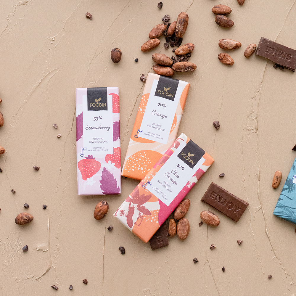 Organic Raw Chocolate Bar Strawberry 53%