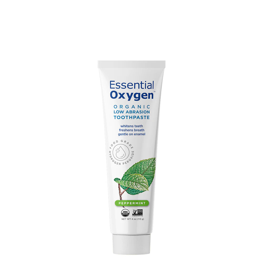 BR Toothpaste | Essential Oxygen | Raw Living UK | Tooth Care | Essential Oxygen BR Toothpaste is organic, low abrasion & free from objectionable ingredients. Made with Hydrogen Peroxide & High Quality Essential Oils.