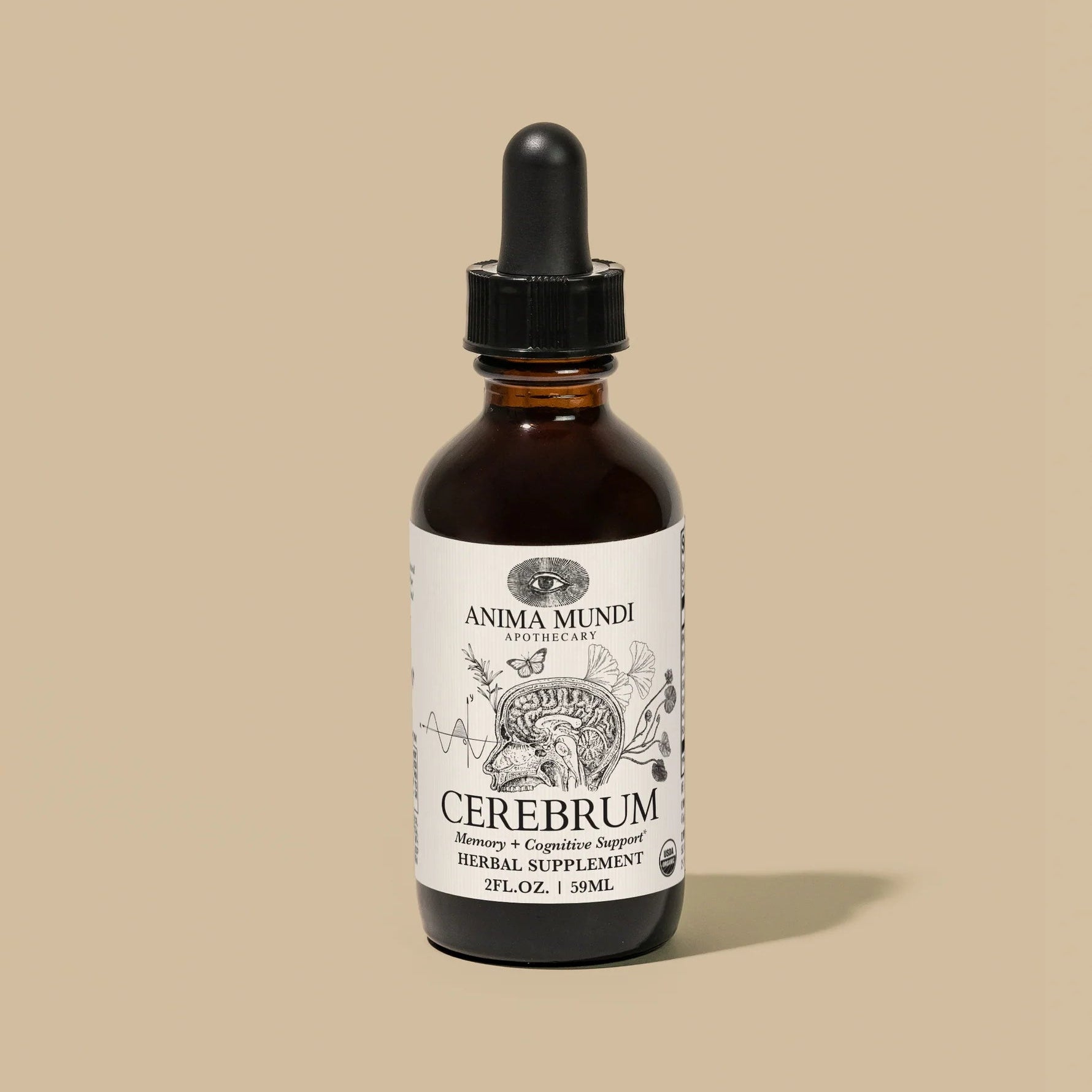 Cerebrum Adaptogenic Tonic (2oz) | Anima Mundi Herbals | Raw Living UK | Herbs & Tonic Herbs | Anima Mundi's Cerebrum Tonic is a Nourishing Brain Formula. It brings Circulation to Tissue, Enhances Clarity, and it helps Hypothalamic & Pituitary Function.
