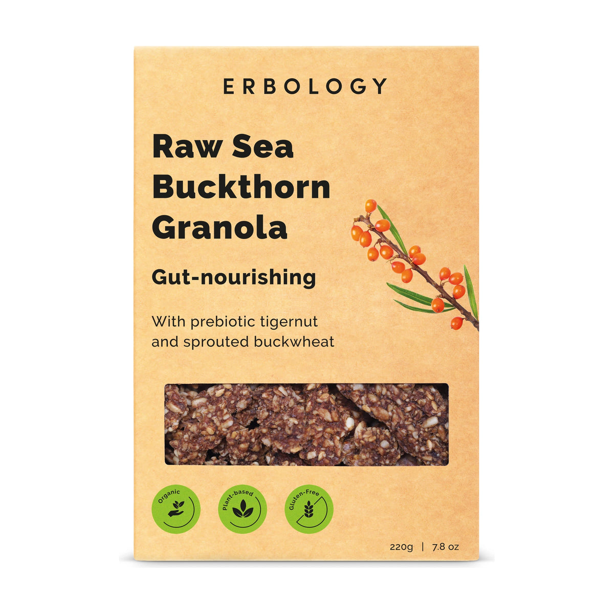 Erbology Sea Buckthorn Granola 220g, front of box