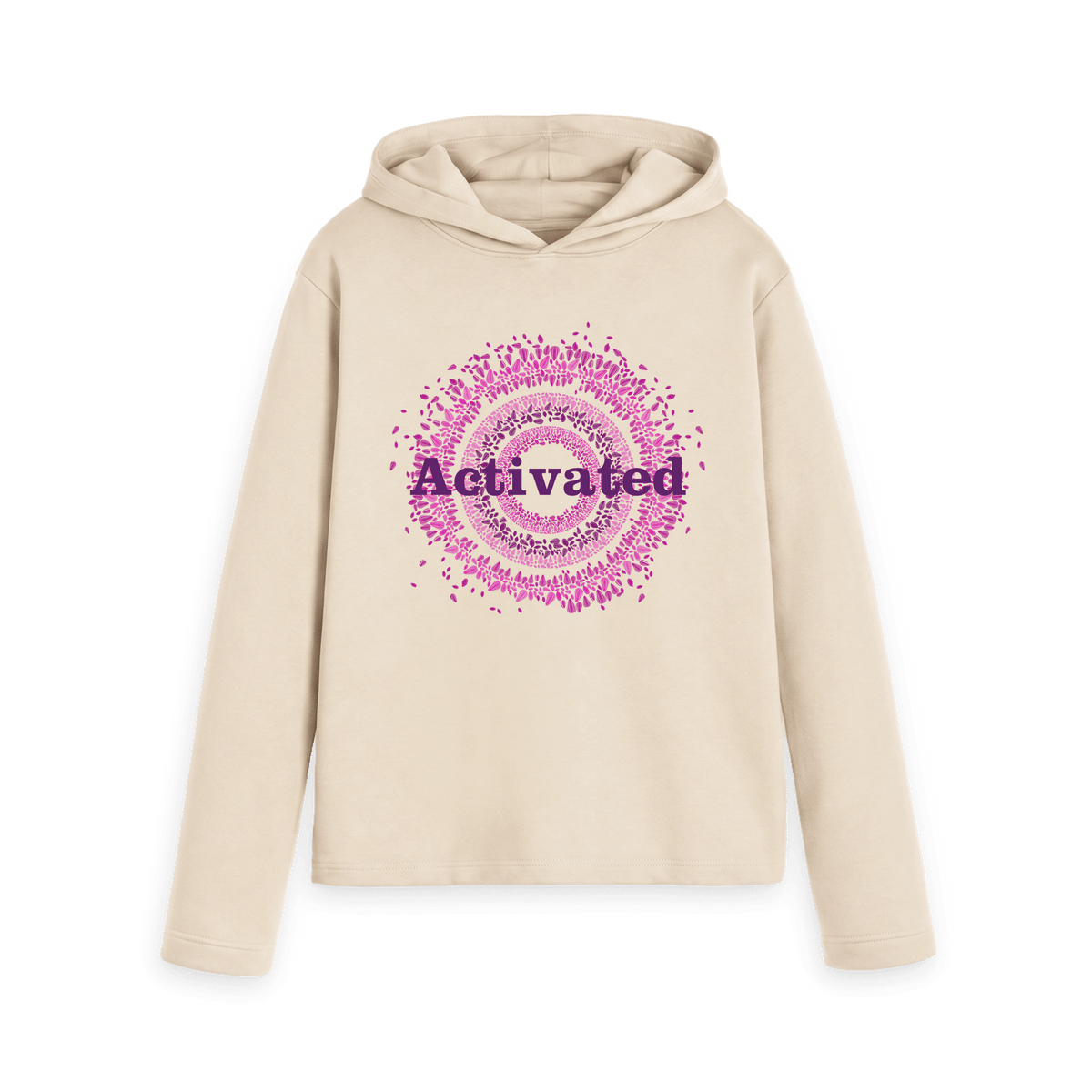 Oat Printed Hoody Front