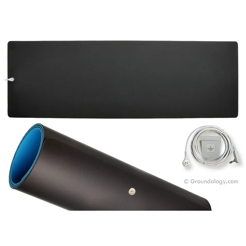 Large Grounding Mat (No Plug) | Groundology | Raw Living UK | EMF & Energy Protection | Groundology Grounding Mat (74cm x 32cm) is a conductive grounding mat for earthing while sitting or standing, while at a desk, watching television, etc.