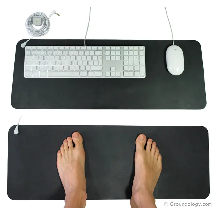 Grounding Mat (No Plug) | Groundology | Raw Living UK | EMF & Energy Protection | Groundology Grounding Mat (68cm x 25cm) is a conductive grounding mat for earthing while sitting or standing, while at a desk, watching television, etc.