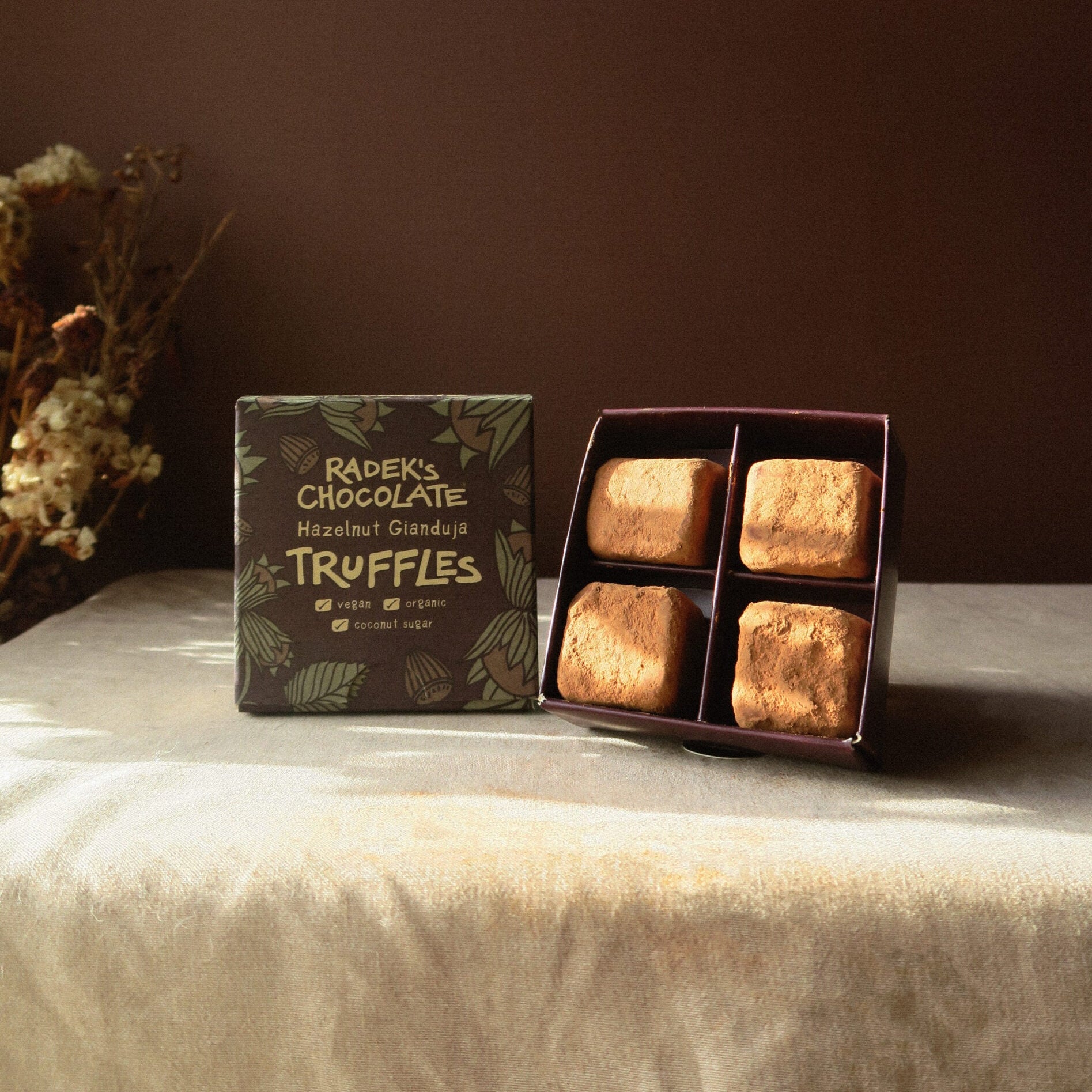 Organic Hazelnut Gianduja Chocolate Truffles