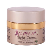 Honey Girl Organics Night Crème Extra Sensitive 1.75 fl oz, front of jar