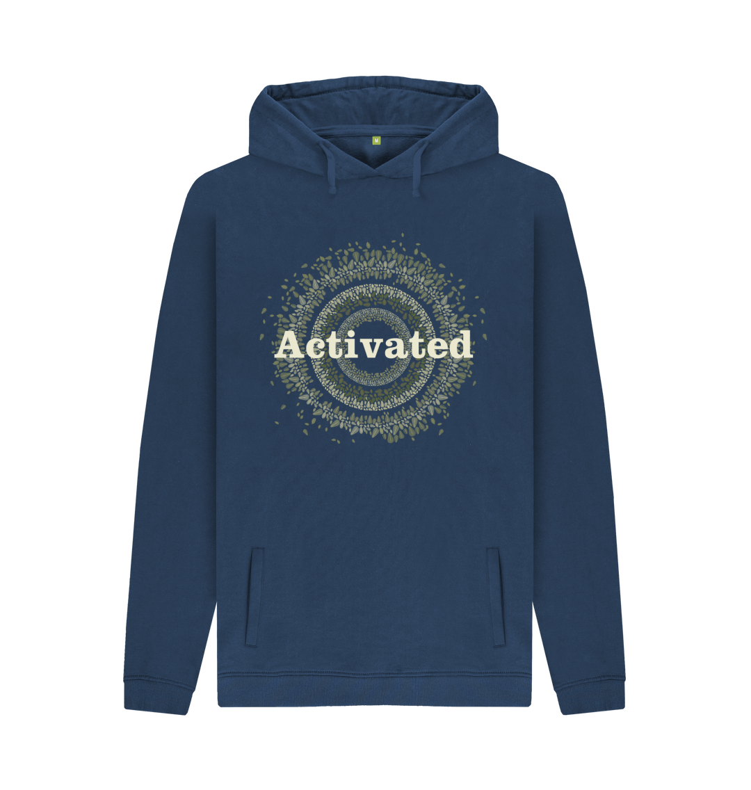 Navy Printed Hoody Front