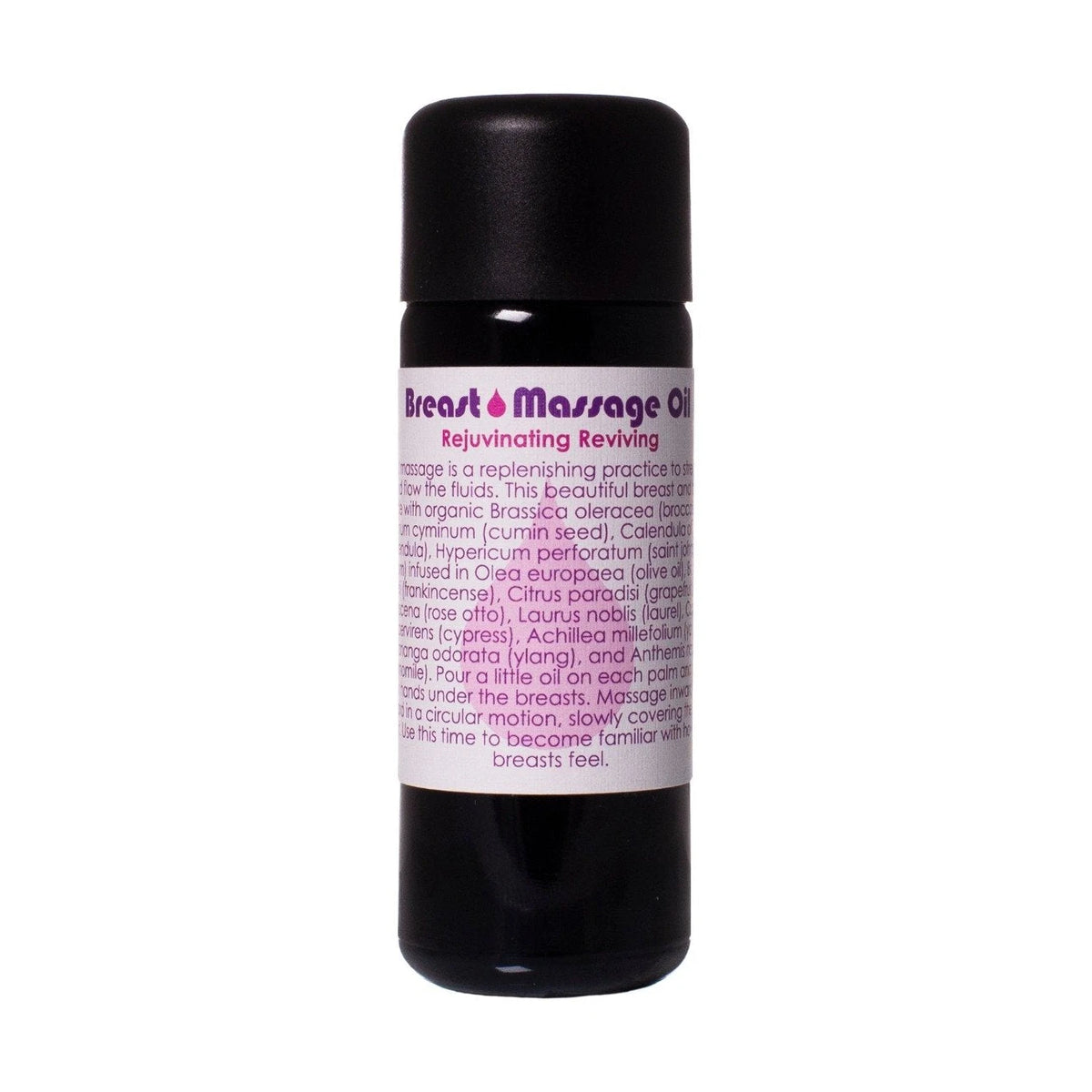 Living Libations Breast Massage Oil 50ml, front of bottle