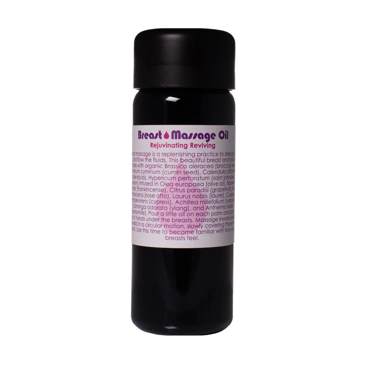 Living Libations Breast Massage Oil 100ml, front of bottle
