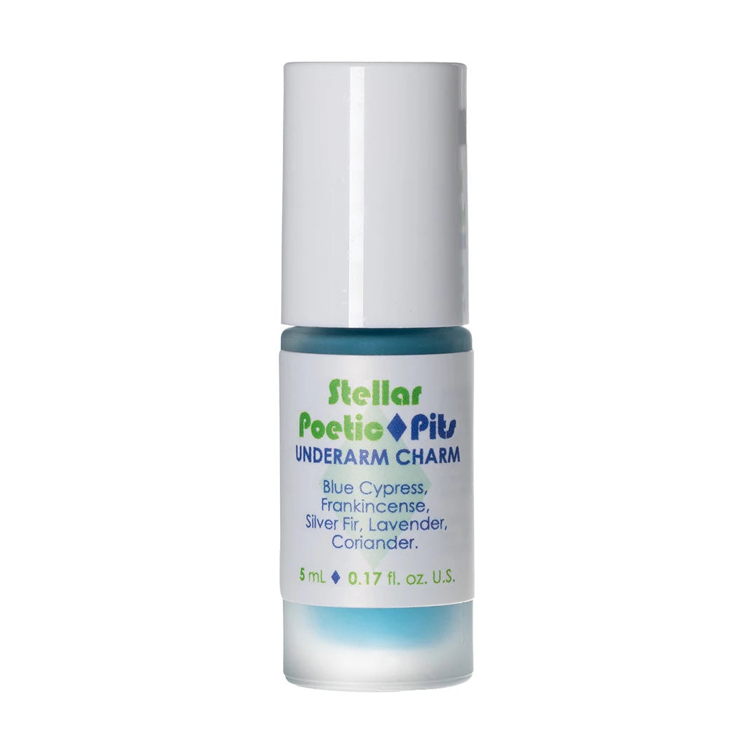 Living Libations Poetic Pits - Stellar 5ml, front of roll-on bottle