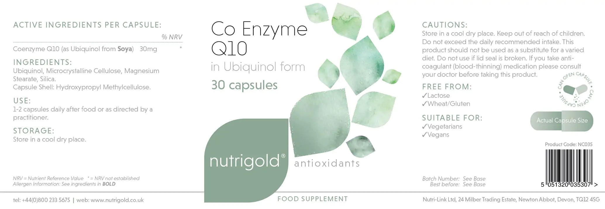 Co Enzyme Q10 Ubiquinol (30 caps)