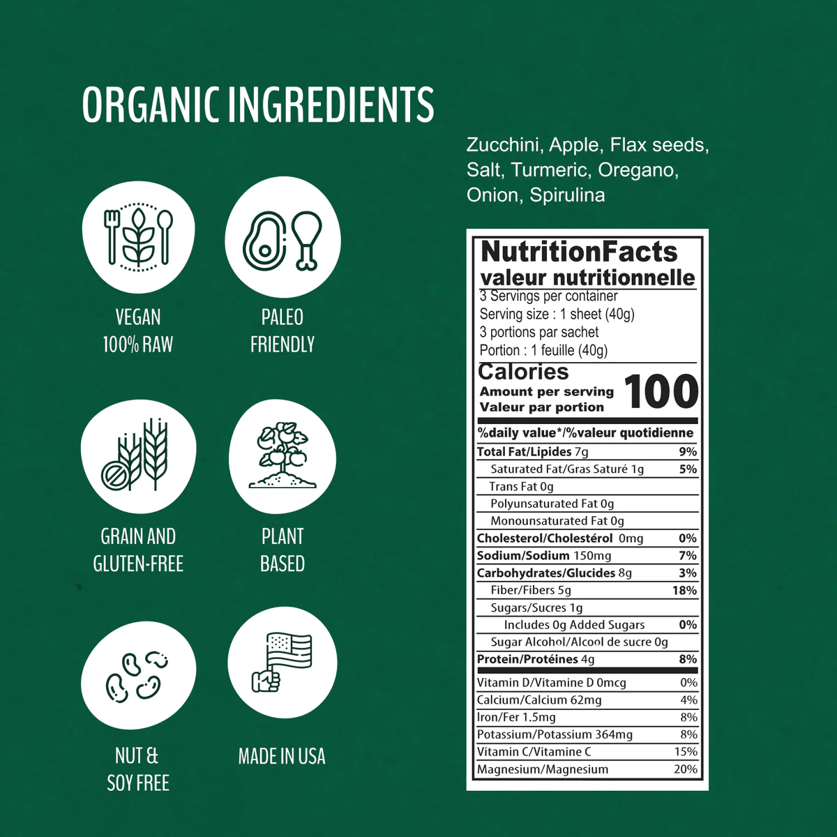 Organic Wraps - Spirulina