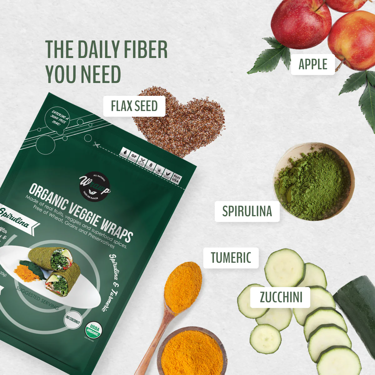 Organic Wraps - Spirulina Wraps - Better Before 12th October 2025