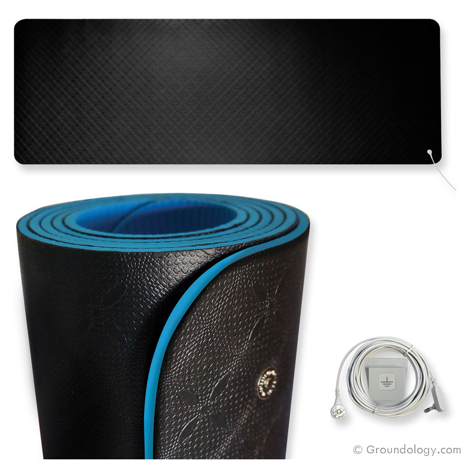 Grounding Yoga and Fitness Mat | Groundology | Raw Living UK | Groundology Grounding Yoga & Fitness Mat is 100% PVC-free and Latex-free. Ground while you stretch! Anti-slip surface, and measures 61cm x 183cm (2ft x 6ft).