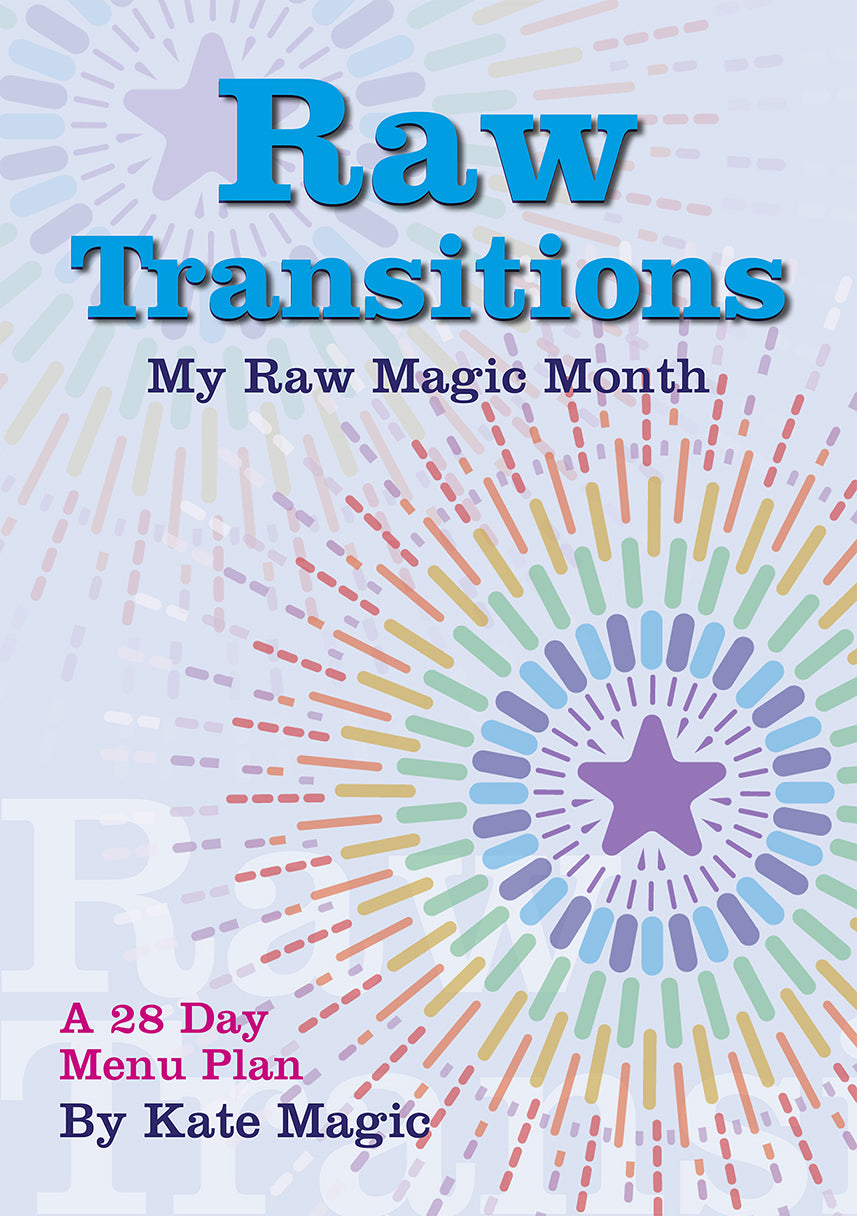 Raw Transitions 30 Day Menu Plan  (Print) | Kate Magic | Raw Living UK | Books | &#39;Raw Transitions&#39; by Raw Vegan Food Chef, Kate Magic is a 28 day Menu Plan to help you transition into the raw lifestyle. Filled with tips &amp; recipes.
