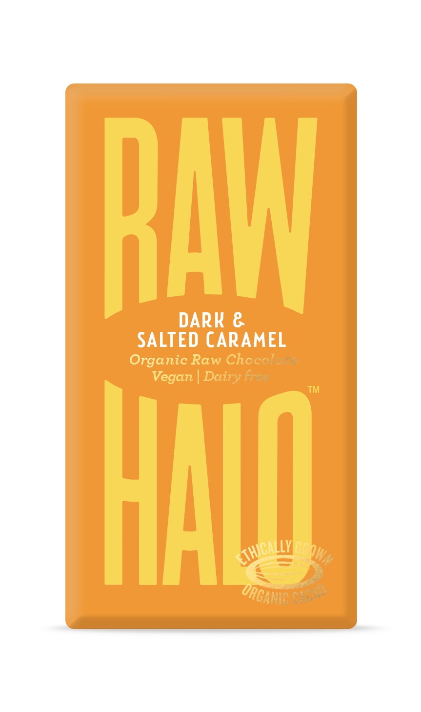 Dark Salted Caramel Organic Raw Chocolate Bar (22g, 35g, 70g) - Raw Halo