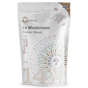 14 Mushroom Blend Powder (100g, 250g) | Raw Living UK | Raw Living 14 Mushroom Blend combines the benefits of 14 different Mushrooms, including Reishi, Chaga & Cordyceps. Rich in Beta Glucans & Triterpenes.