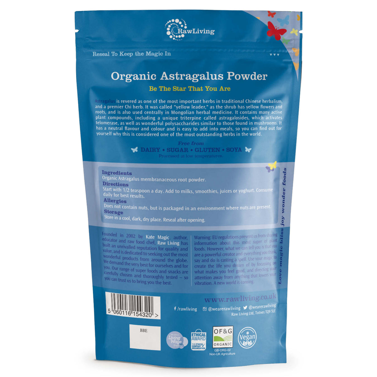 Astragalus Powder - Organic (100g, 250g, 1kg)